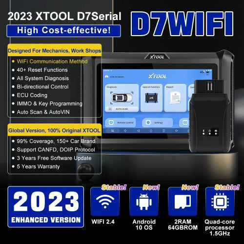 2023 XTOOL D7W Car Key Programmer WIFI Diagnostic & Key Programmer Support ECU Coding