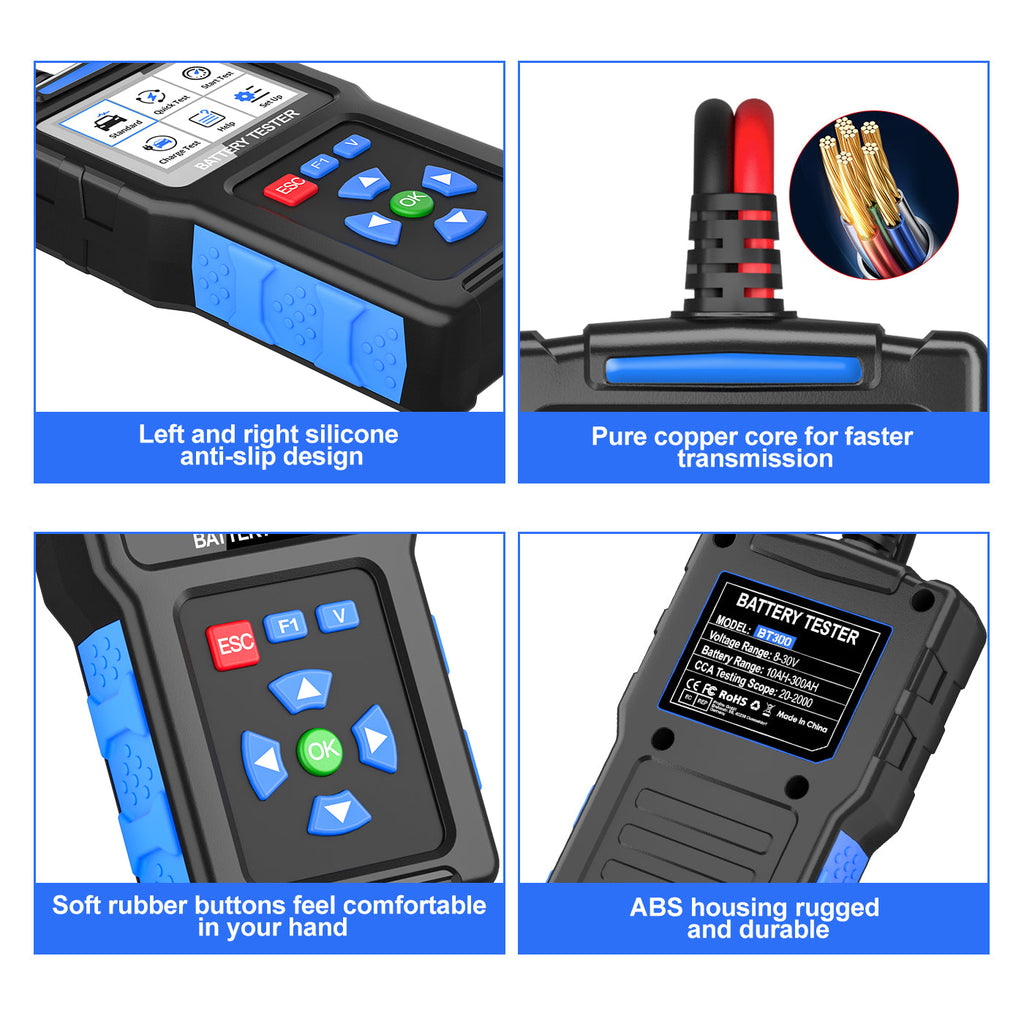 JDiag BT300 Battery Tester 12V/24V Support multiple connection methods and software upgrades