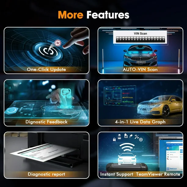 FOXWELL NT809TS Professional Diagnostic Tool TPMS Programming 30+ Service Resets Bi-Directional Control & All-Systems Scan Bluetooth OBD2 Scanner