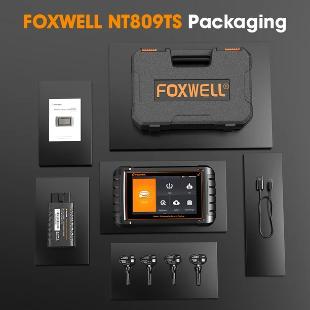 FOXWELL NT809TS Professional Diagnostic Tool TPMS Programming 30+ Service Resets Bi-Directional Control & All-Systems Scan Bluetooth OBD2 Scanner