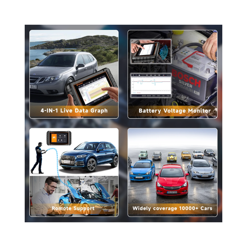 Foxwell NT809 BT Advanced Car Diagnostic Tool  Bluetooth OBD2 Scanner Bidirectional Testing 30+ IMMO Reset & Full System Diagnostics