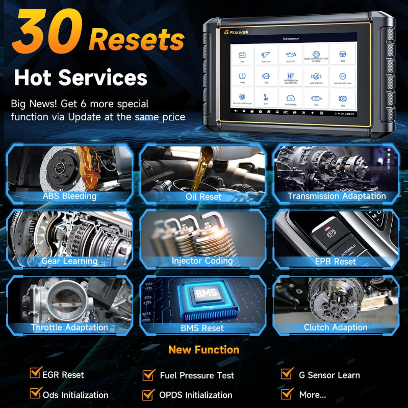 FOXWELL NT909 Professional-Grade OBD2 Scanner Advanced ECU Coding & Bidirectional Diagnostic Tool 30+ Service