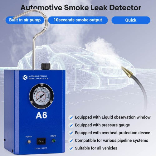GODIAG C4/ A6 Smoke Leak Detector Test Leak in Vehicle Pipe Systems for Cars, Motorcycles, Snowmobiles, ATV, Boats