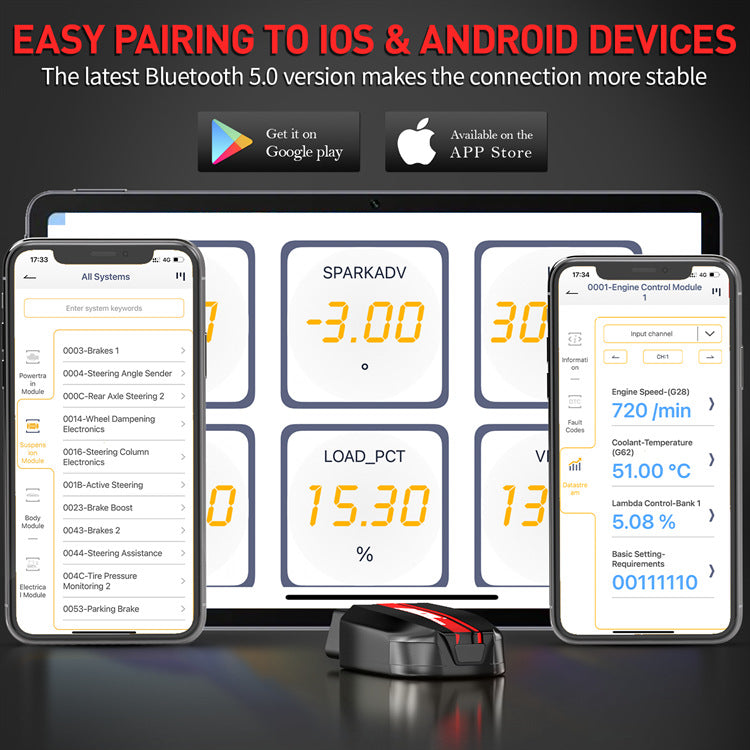 ANCEL BD500 Full System Tester for Volkswagen Audi  Support Maintenance Reset Throttle Matching Brake Reset