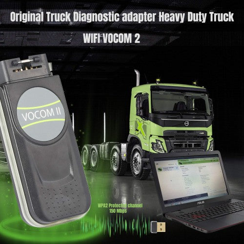 Original Vol-vo VOCOM 2 Tech Tool 88894200 Truck Excavator Diagnostic Tool with PTT 2.7.116 Software Installed in laptop