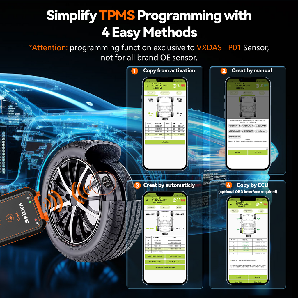 VXDAS TP01 TPMS Relearn & Programming Tool