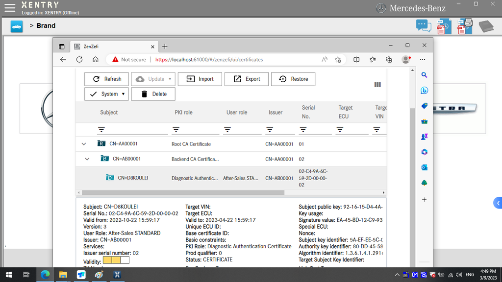 V2023.3 MB Star Diagnostic SD Connect C4 500G HDD Win10 Support HHT-WIN Vediamo and DTS Monaco