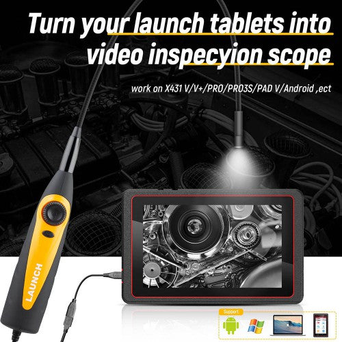 Launch X431 VSP100 Video Scope Support LAUNCH X-431 Scanners and All Android and IOS Device