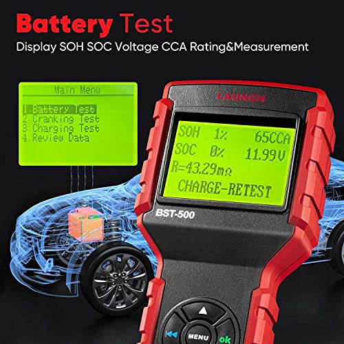 LAUNCH BST500 Car Battery Tester Cranking and Charging System Test 6V 12V 24V