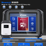 2023 XTOOL D9HD Truck Diagnostic Tool Support 12V to 24V Diesel/Gasoline