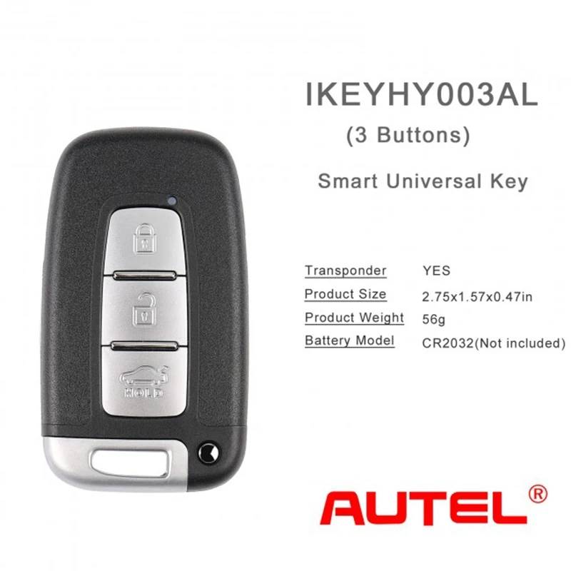 AUTEL IKEY HY003AL HY004AL Universal Smart Key For Hyundai 3 Buttons/ 4 Buttons