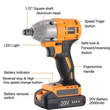 Brushelss Power Impact Wrench New upgrade 21V 4.0 one battery one charger