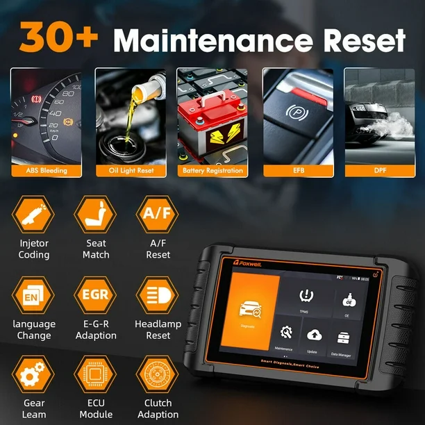 FOXWELL NT809TS Professional Diagnostic Tool TPMS Programming 30+ Service Resets Bi-Directional Control & All-Systems Scan Bluetooth OBD2 Scanner