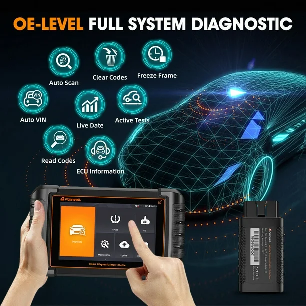 FOXWELL NT809TS Professional Diagnostic Tool TPMS Programming 30+ Service Resets Bi-Directional Control & All-Systems Scan Bluetooth OBD2 Scanner