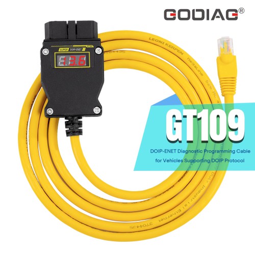 GODIAG GT109 DOIP-ENET Diagnostic Programming Cable with Voltage Display Replace BM.W ENET Cable