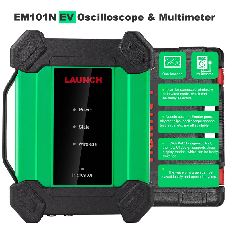 LAUNCH EM101N EV Scopebox 2 Channel Oscilloscope Multimeter Hybrid 2025