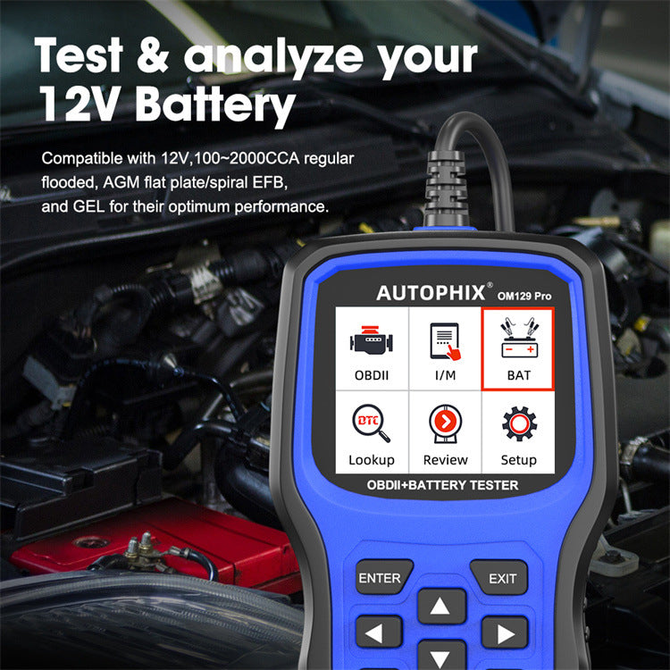 AUTOPHIX OM129Pro 2 in 1 Car OBDII Engine Testing Tool And Car Electrical Tester