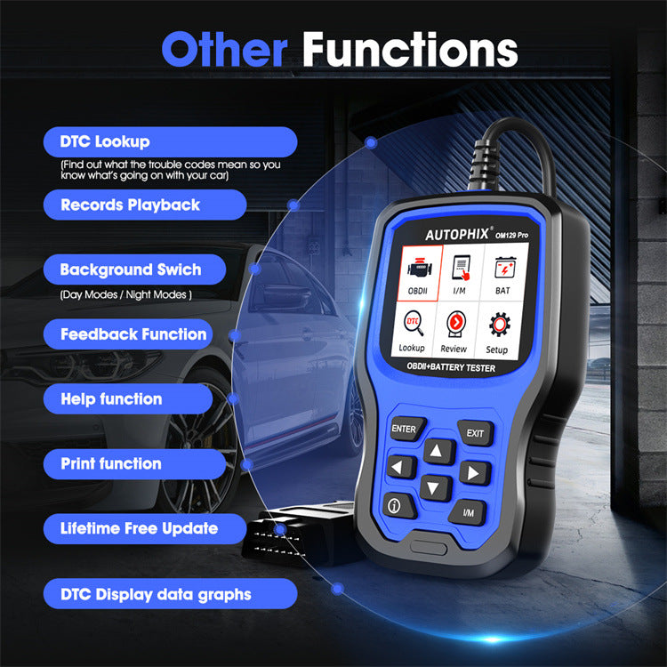 AUTOPHIX OM129Pro 2 in 1 Car OBDII Engine Testing Tool And Car Electrical Tester