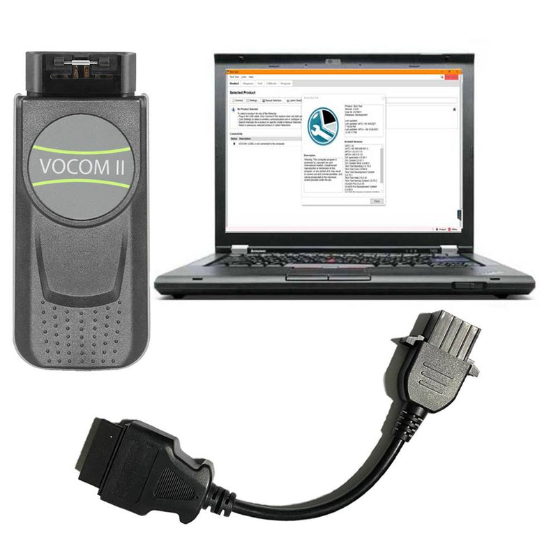 Original Vol-vo VOCOM 2 Tech Tool 88894200 Truck Excavator Diagnostic Tool with PTT 2.7.116 Software Installed in laptop