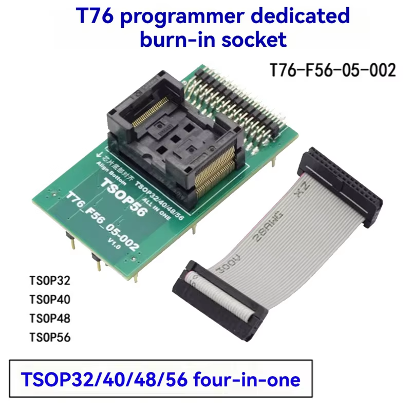 XGecu T76 Programmer Universal ZIF Socket Adapter - TSOP32/40/48/56 Burner for Chip Programming (Model A73E)