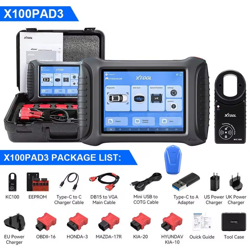 XTOOL X100 PAD3 Elite Professional Tablet Auto Key Programmer With KC100 All Key Lost