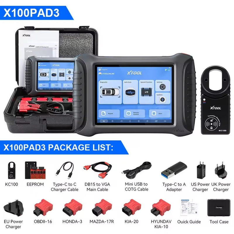 XTOOL X100 PAD3 Elite Professional Tablet Auto Key Programmer With KC100 All Key Lost