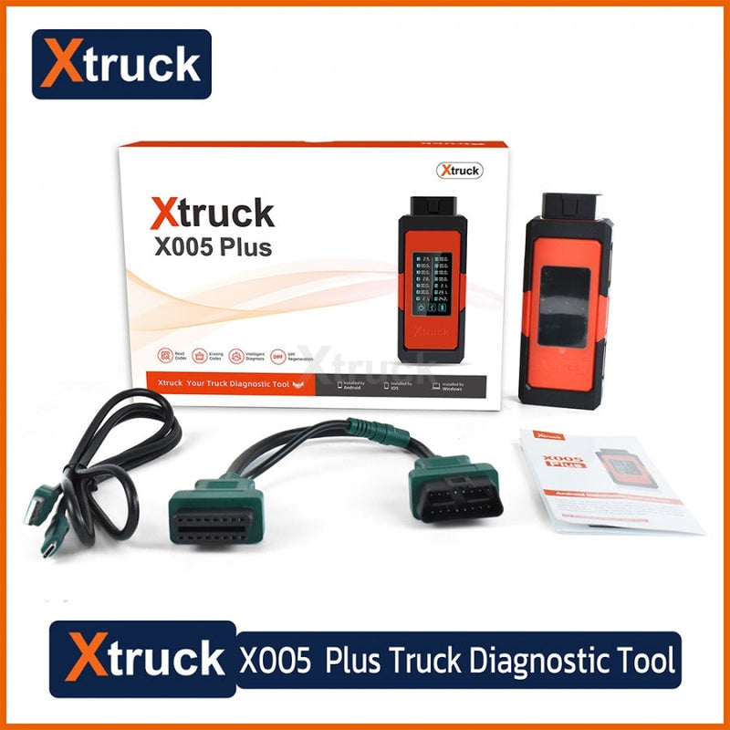Xtruck X005 Plus Truck Diagnostic Tool - ECU Quick Flashing & DPF Regeneration Scanner for Sinotruk, Dongfeng, SHACMAN Heavy Duty Trucks