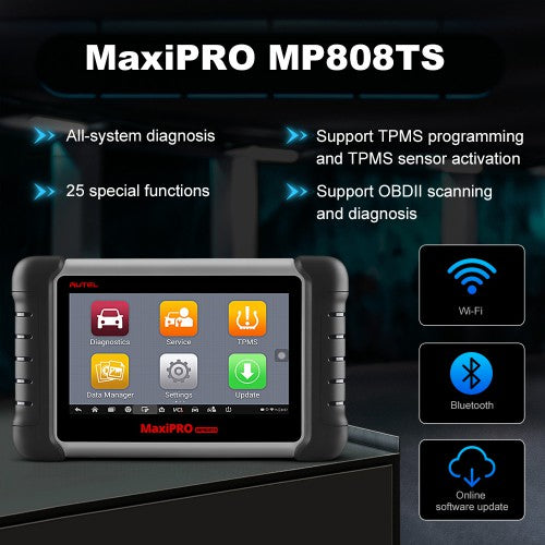 Autel MaxiPRO MP808TS Automotive Diagnostic Scanner with TPMS Service Function and Wireless Bluetooth
